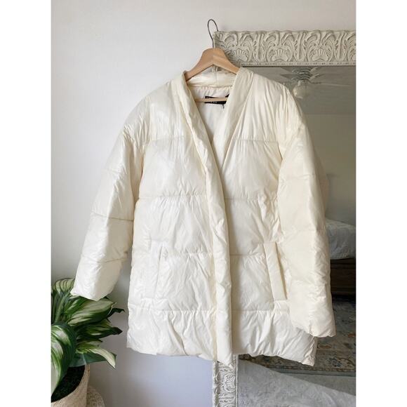 Zara Oversized Button Down Puffer Coat - Picture 2 of 12